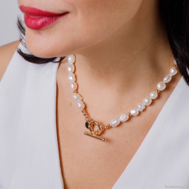 Колье Fiore Luna, String of Pearls Сarabiner, BL4508 G